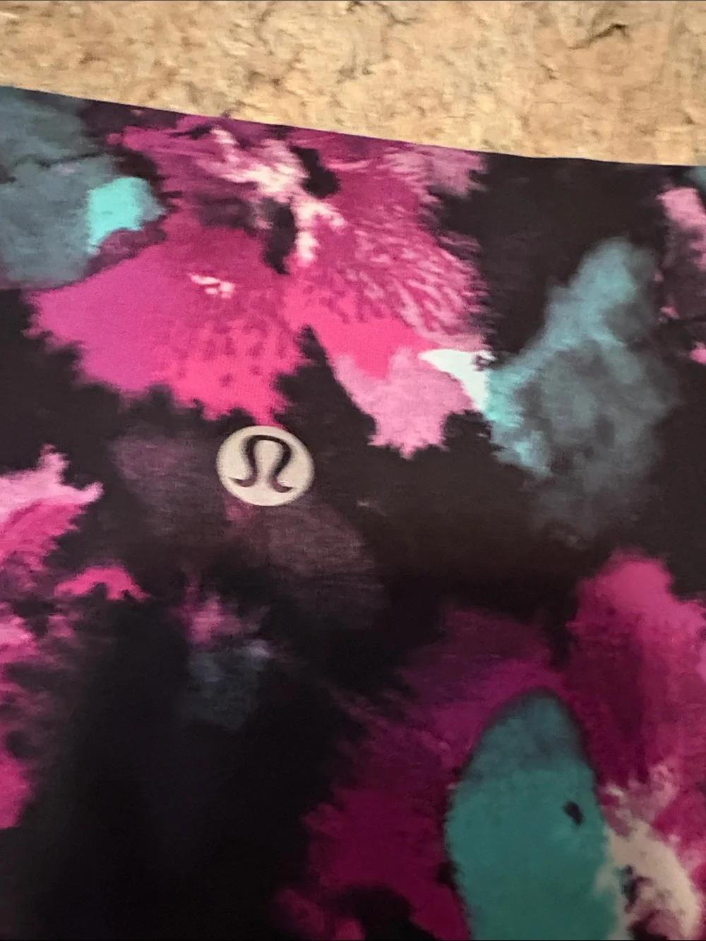 lululemon athletica Girls' Purple Floral Capri Leggings with Teal Accents